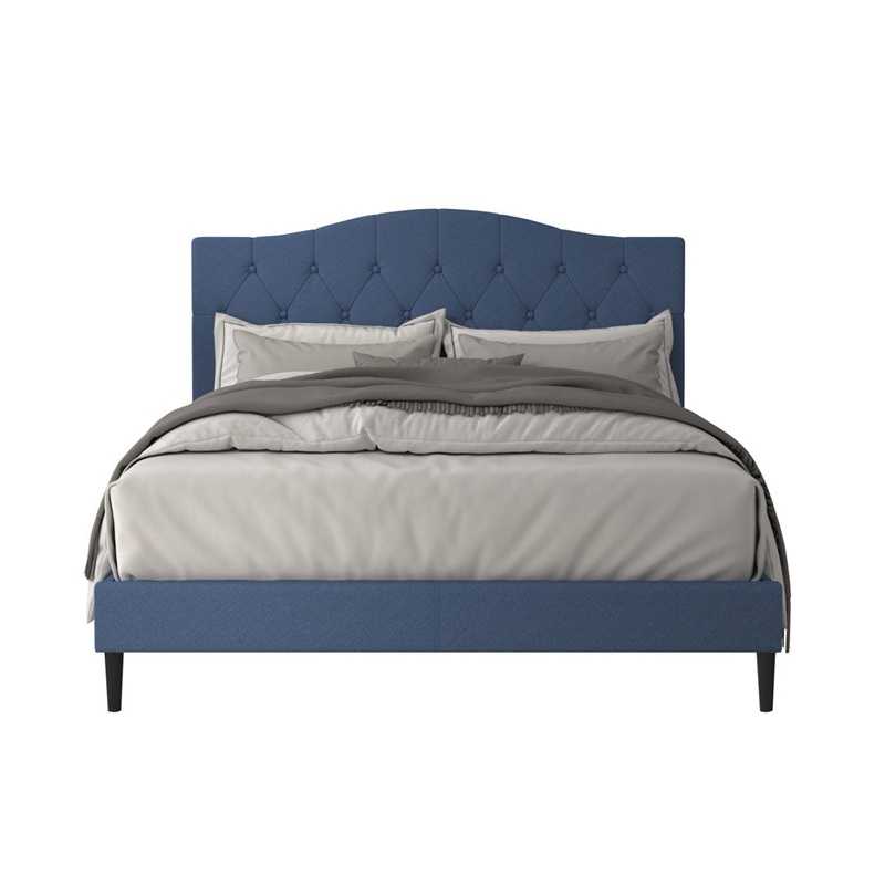 Arnette Tufted Upholstered Low Profile Platform Bed Andover Mills Color: Denim Blue Size: King