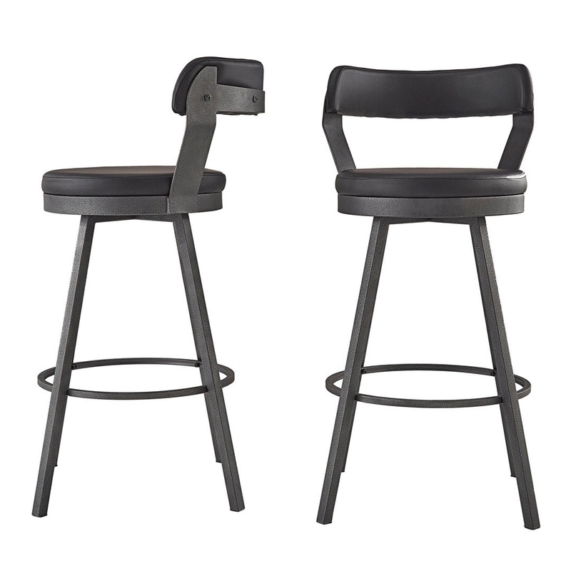 Berrin Bar & Counter Stool (Set of 2) Trent Austin Design Upholstery: Black, Seat Height: Bar Stool (30.3″ Seat Height)