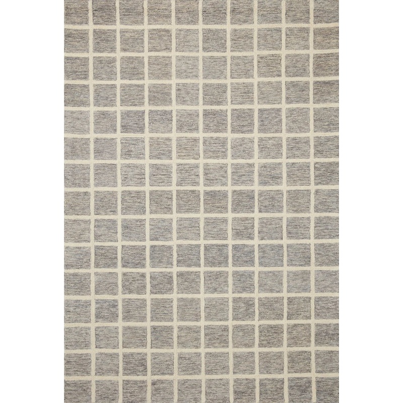 Chris Loves Julia x Loloi Polly Checkered Slate/Ivory Area Rug