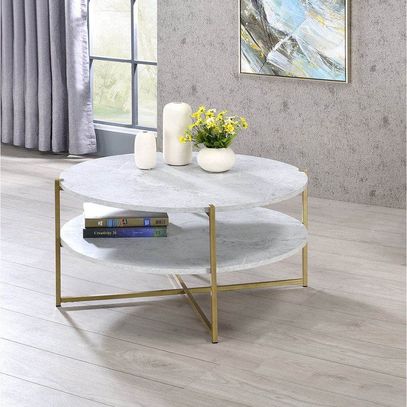 Huck Cross Legs Coffee Table with Storage Etta Avenue
