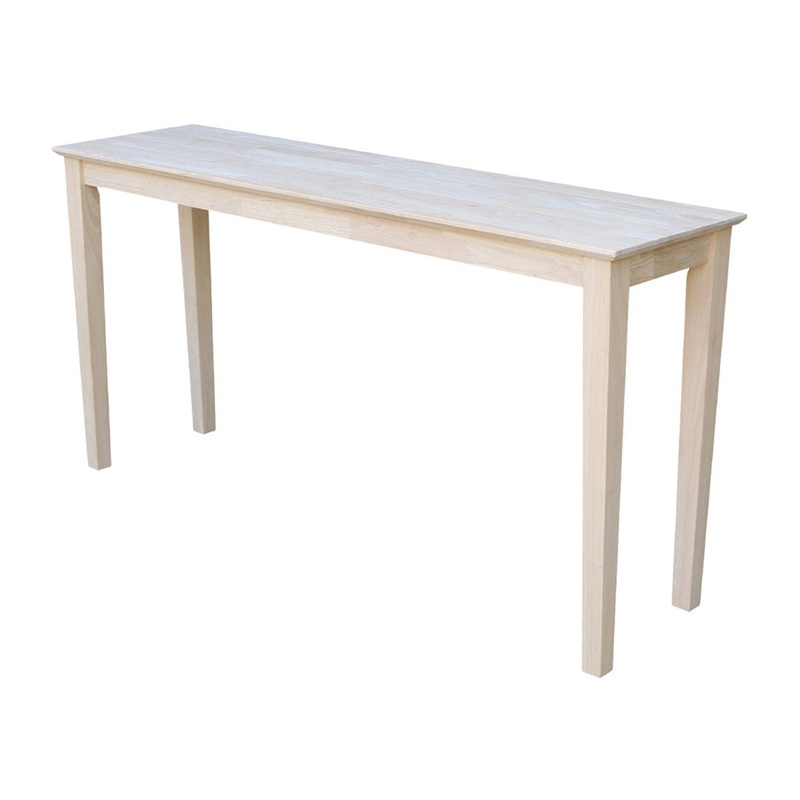 Jaier Solid Wood Console Table Gracie Oaks Color: Unfinished Size: 30″ H x 60″ W x 16″ D