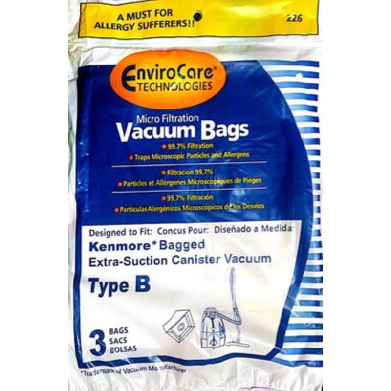 Kenmore Style B Canister Vacuum bags 3 pack