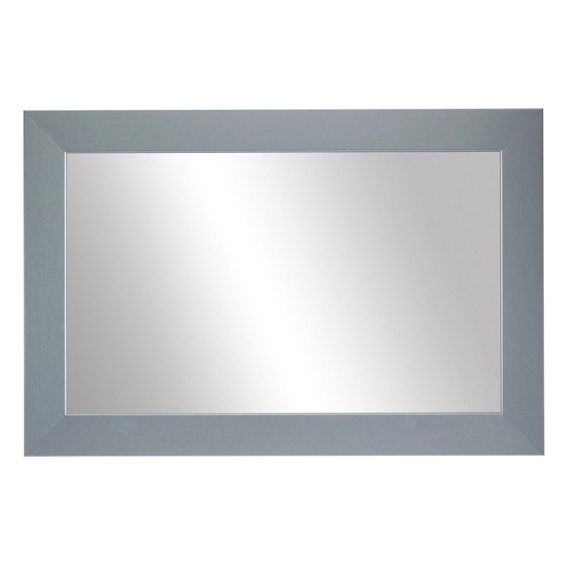 Shmuel Wood Framed with Safety Backing Ideal for Bathroom / Vanity Mirror Wade Logan Size: 28″ x 48″ Finish: Brushed Chrome