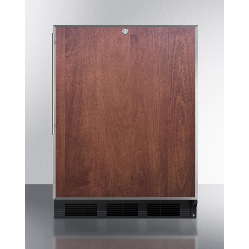 Summit AL752LBLBIFR Ada Compliant Built-In Undercounter All-Refrigerator For General Purpose Use, Auto Defrost W/Ss Door Frame For Panel Inserts, Lock, And Black Cabinet