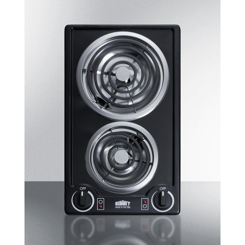 Summit CCE212BL 12″ Wide 115v 2-burner Coil Cooktop