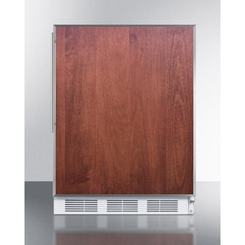 Summit FF61BIFRADA Ada Compliant Built-In Undercounter All-Refrigerator For Residential Use, Auto Defrost With Stainless Steel Door Frame For Slide-In Panels And White Cabinet