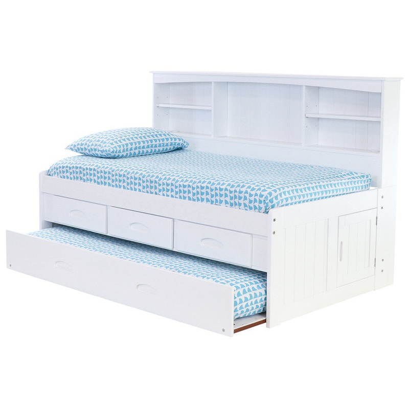 Beckford 3 Drawer Solid Wood Daybed with Bookcase by Viv + Rae Viv + Rae Bed Frame Color: White Size: Twin