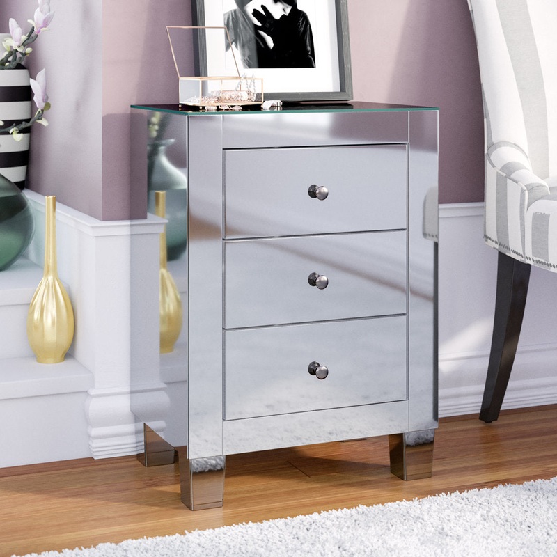 Brixton 3 – Drawer Mirrored Accent Chest Etta Avenue