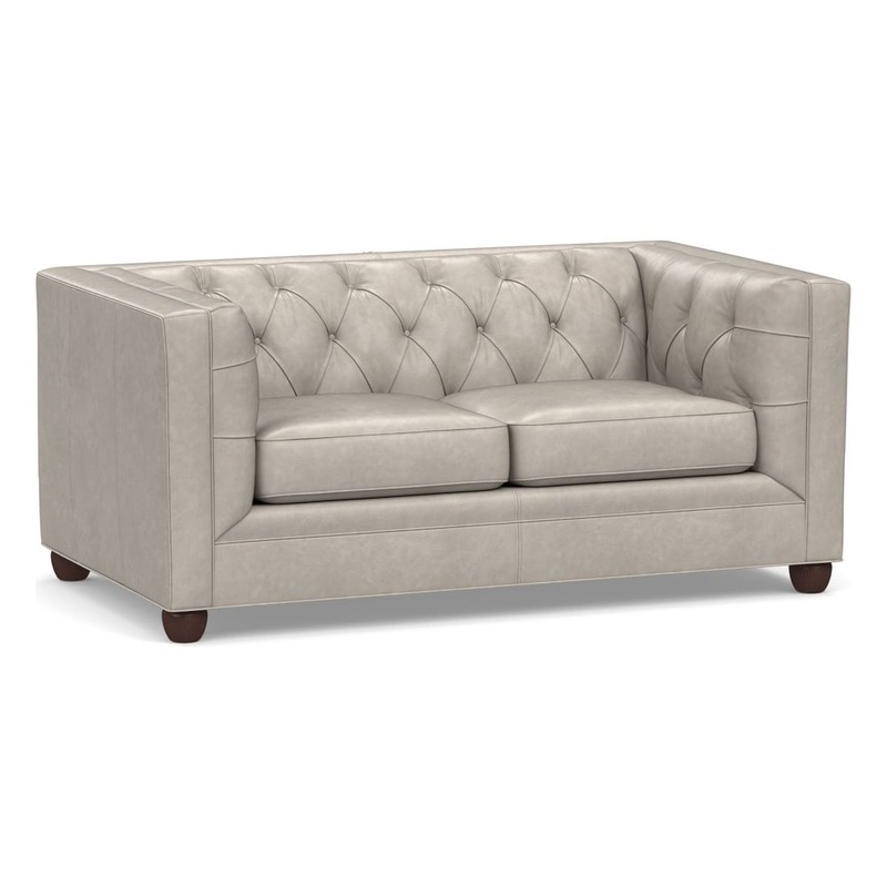 Chesterfield Square Arm Leather Sofa