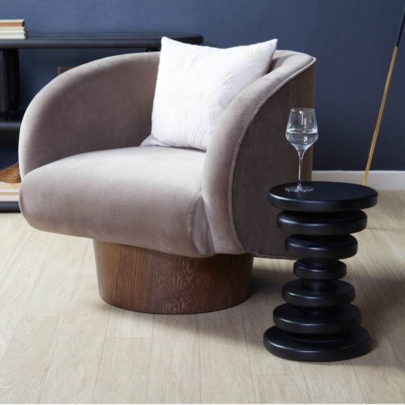 Circle Stack End Table – Ebony Hue