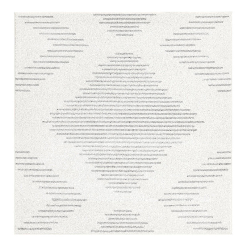 Cohutta Geometric Grey and Ivory Area Rug The Twillery Co. Rug Size: Square 5’3″