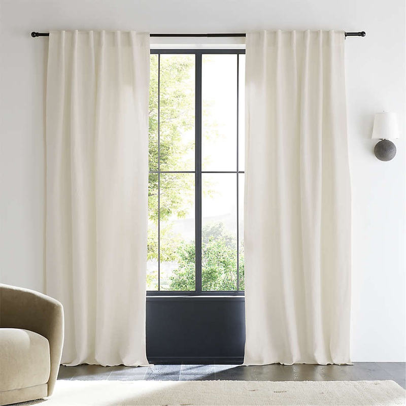 Ivory EUROPEAN FLAX Linen Window Curtain