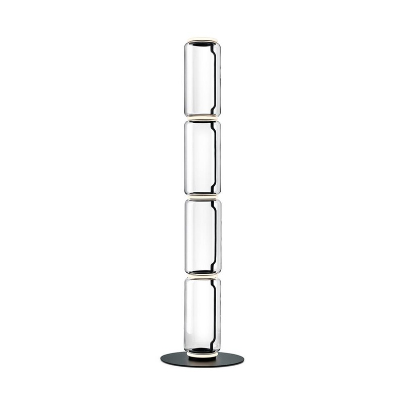 Noctambule Tall Cylinders with Cone or Bowl Top & Large Base Floor Lamp
