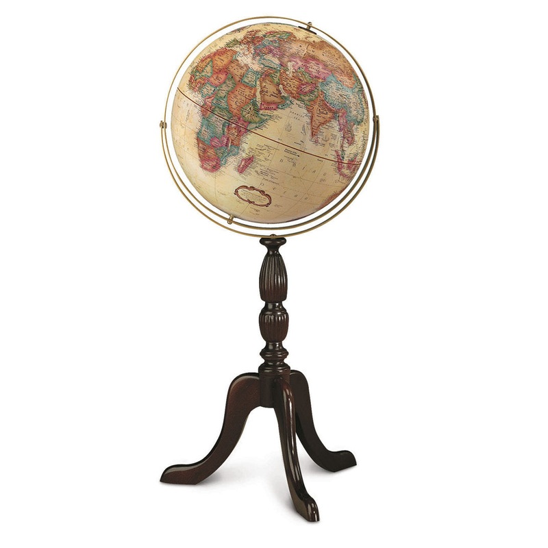 16″ Antique Walnut World Globe Darby Home Co