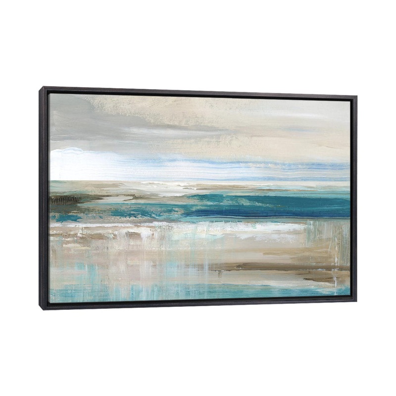 Abstract Sea ‘ – Floater Frame Print on Canvas East Urban Home Size: 26″ H x 40″ W x 1.5″ D Format: Distressed Black Framed Canvas