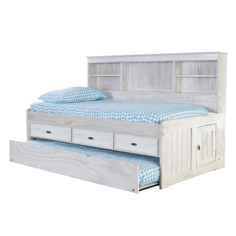 Beckford 3 Drawer Solid Wood Daybed with Bookcase by Viv + Rae Viv + Rae Bed Frame Color: Ash Size: Twin