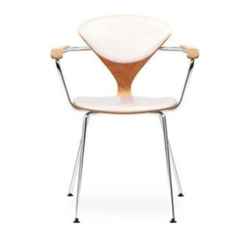 Cherner Metal Leg Arm Chair – Upholstered Seat & Back
