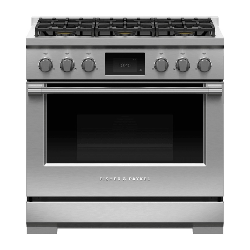 Fisher & Paykel RDV3366N Dual Fuel Range, 36″, 6 Burners, Self-Cleaning