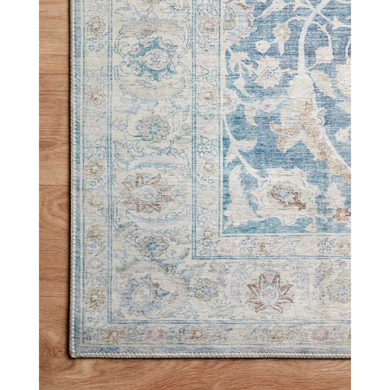 Jules Oriental Machine Made Polyester Indoor Area Rug in Antique Blue/Gray Chris Loves Julia x Loloi Rug Size: Square 1’6″