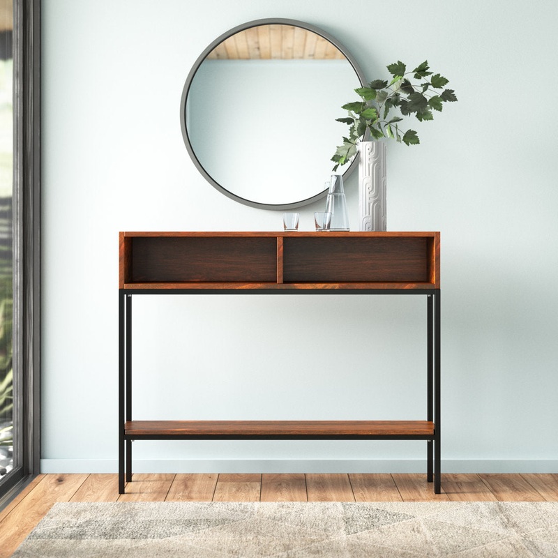 Kendriel 42″ Console Table 17 Stories Table Top Color: Chestnut