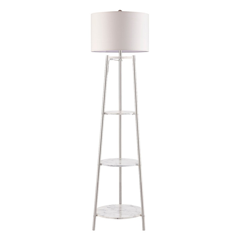 Snowhill 59″ Column Floor Lamp Mercer41 Base Finish: Brushed Nickel