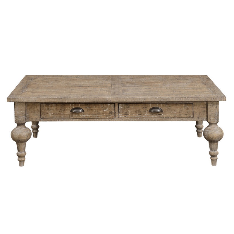 Clintwood Solid Wood 4 Legs Coffee Table Three Posts