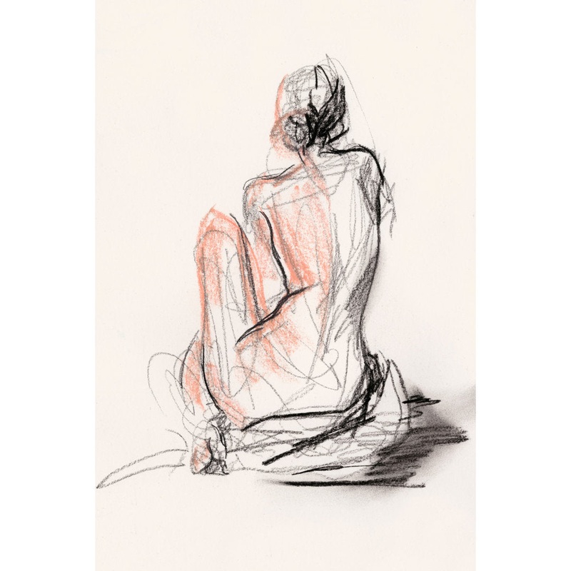 Figure Gesture II by Jennifer Paxton Parker – Wrapped Canvas Drawing Print Etta Avenue Size: 48″H x 32″W Mat Included: Yes, Format: Gold Framed Print