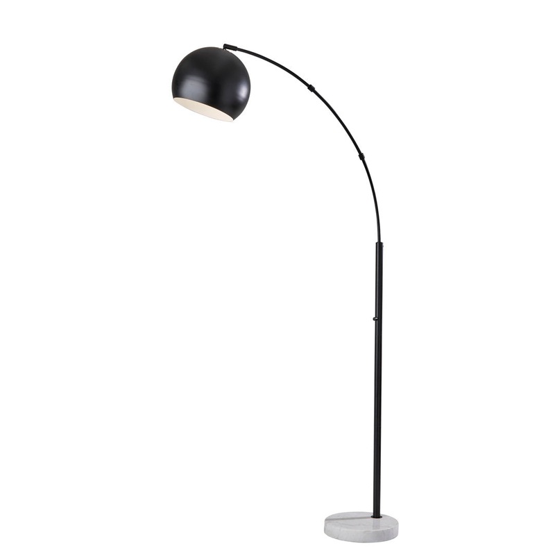 Georgia 78″ Arched/Arc Floor Lamp AllModern Shade Color: Black