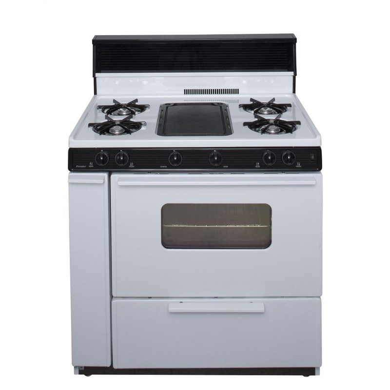 Premier BLK5S9WP 36 in. Freestanding Battery-Generated Spark Ignition Gas Range in White