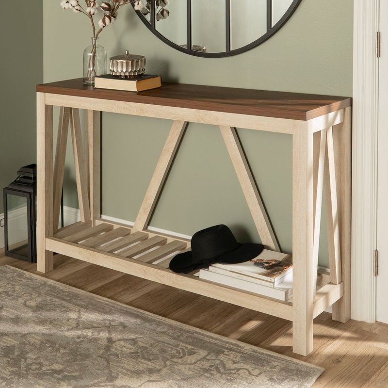 Rakira Modern Farmhouse Console Table Red Barrel Studio Color: White Oak