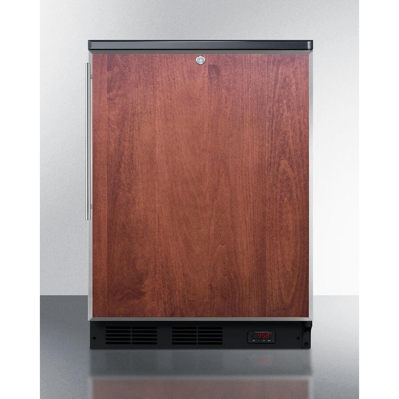 Summit FF7LBLBIPUBFR Commercially Approved Built-In Undercounter Craft Beer Pub Cellar With Digital Thermostat, Pane-Ready Door, And Black Cabinet