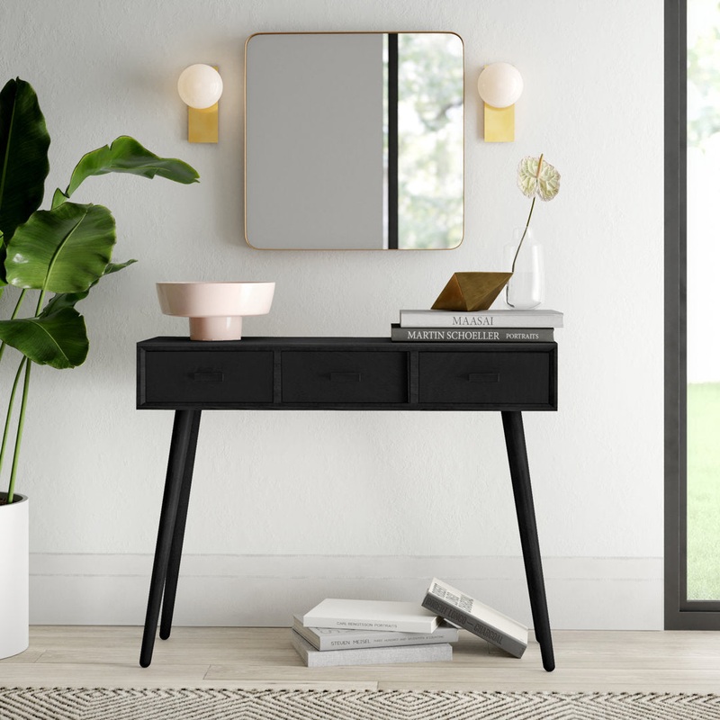Brycon 41.8″ Console Table George Oliver Color: Black