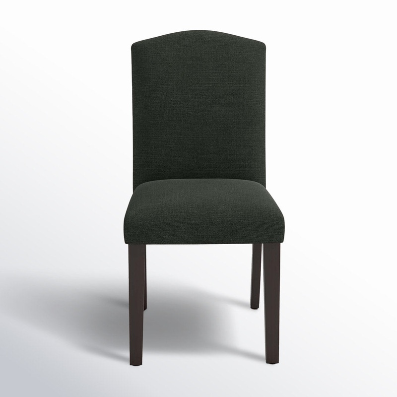 Estrela Upholstered Dining Chair Birch Lane Leg Color: Espresso, Upholstery Color: Zuma Natural Textured Linen