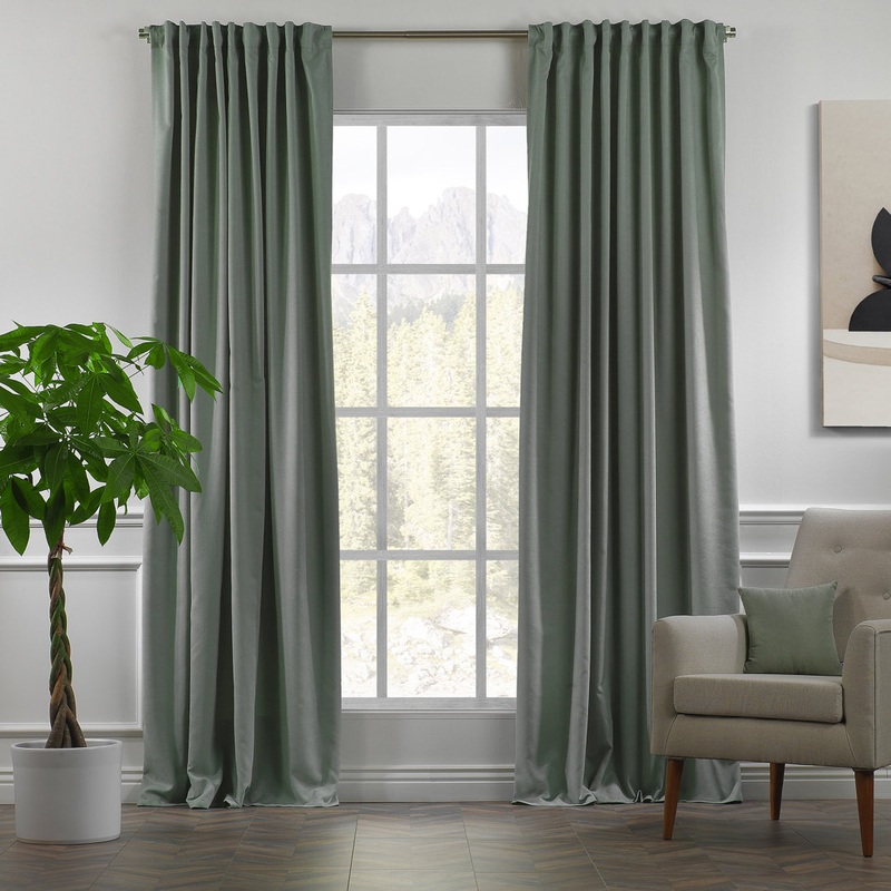 Extra wide x Extra Long Custom Made DecorativeSinglePanel Lilijan Home & Curtain Curtain Color: Leaf Green Size per Panel: 100″ W x 240″ L