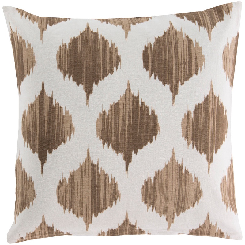 Stamped Square Pillow Livabliss Color: Brown/Neutral Size: 22″ x 22″