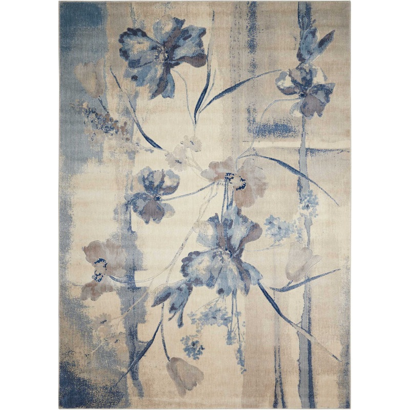 Arnim Floral Blue/Ivory Area Rug Lark Manor Rug Size: Rectangle 9’6″ x 13′