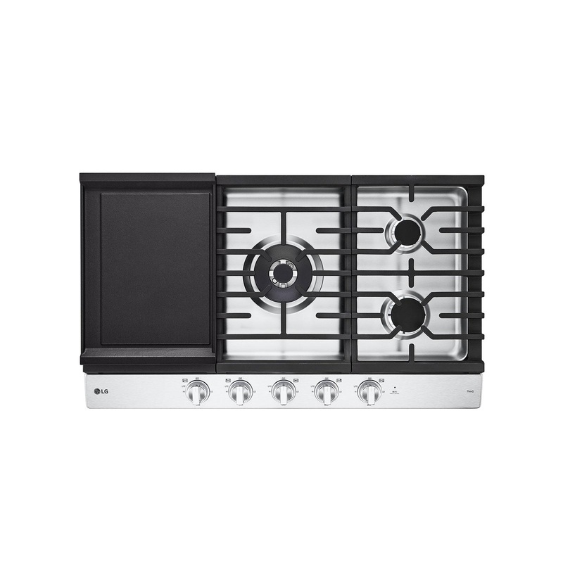 Lg CBGJ3627S 36″ Smart Gas Cooktop with UltraHeat 22K BTU Dual Burner and LED Knobs