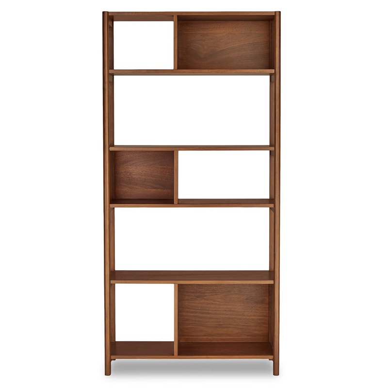 Mysen 34″ Bookcase, Tall – Walnut