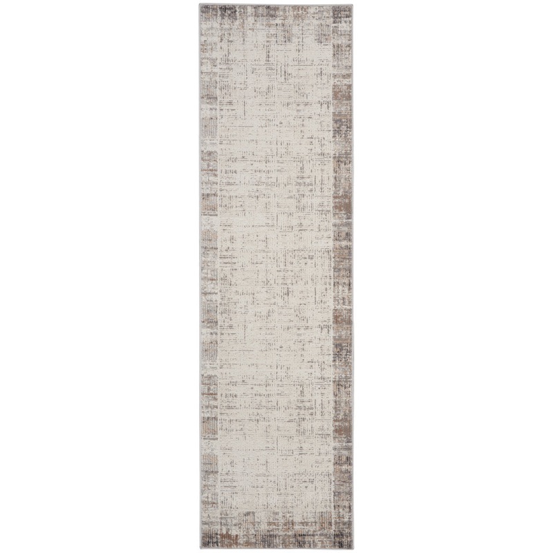 Adriao Geometric Gray/Ivory Area Rug Wade Logan Rug Size: Runner 2’3″ x 7’6″