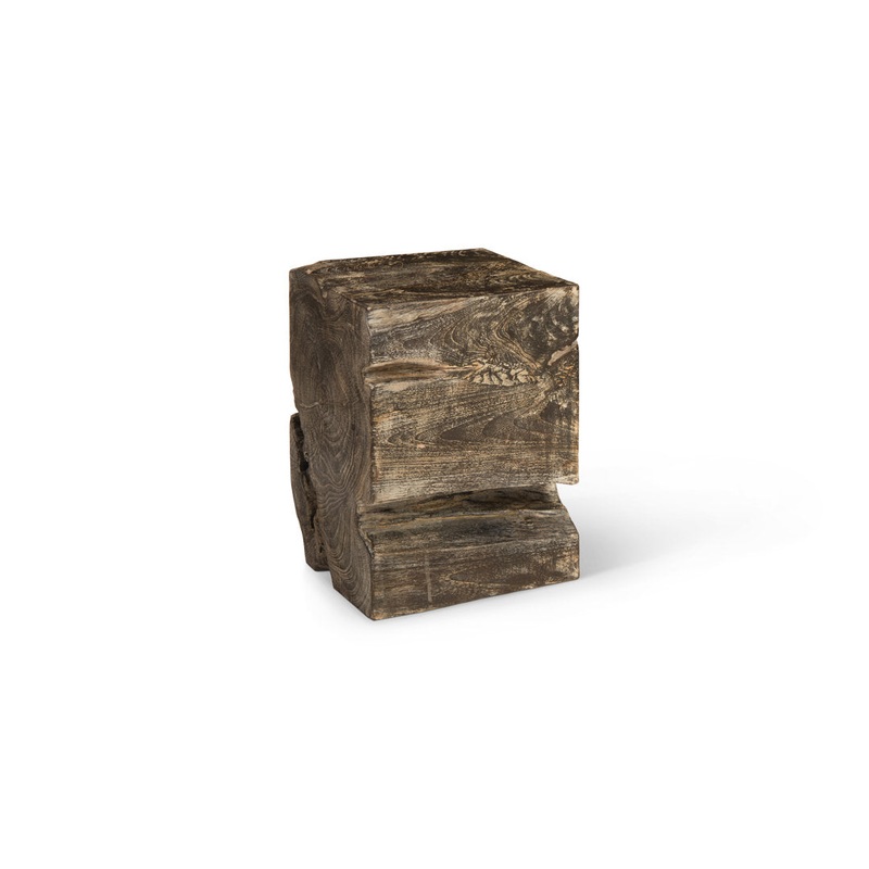 Black Wash Solid Wood Accent Stool Phillips Collection