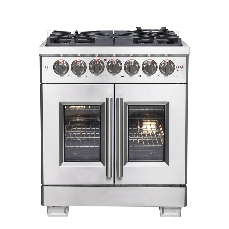 Forno FFSGS638730 Forno Capriasca 30″ Freestanding French Door Dual Fuel Range