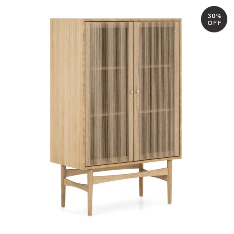 RetroVibe Solid Oak Panel Cabinet