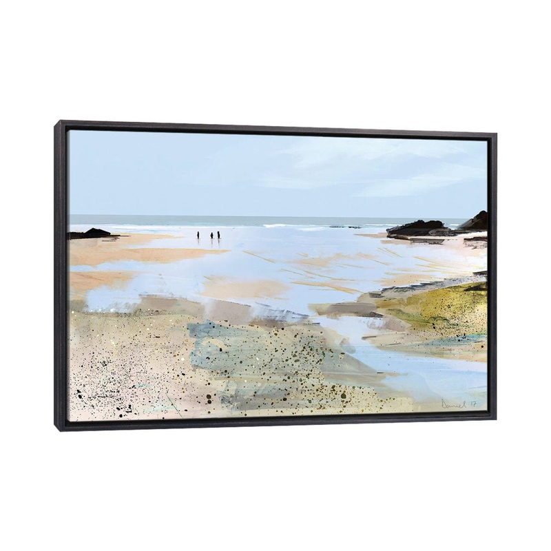 Sea View’ Graphic Art Print East Urban Home Size: 26″ H x 40″ W x 1.5″ D Format: Distressed Black Framed Canvas