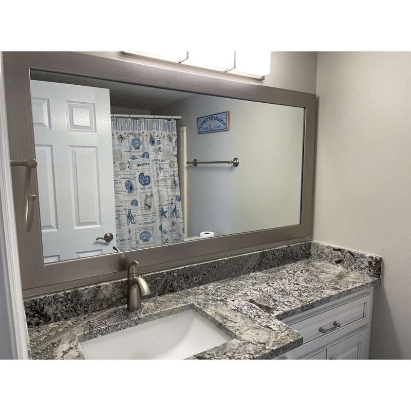 Shmuel Wood Framed with Safety Backing Ideal for Bathroom / Vanity Mirror Wade Logan Size: 26″ x 38″ Finish: Antique Satin Nickel