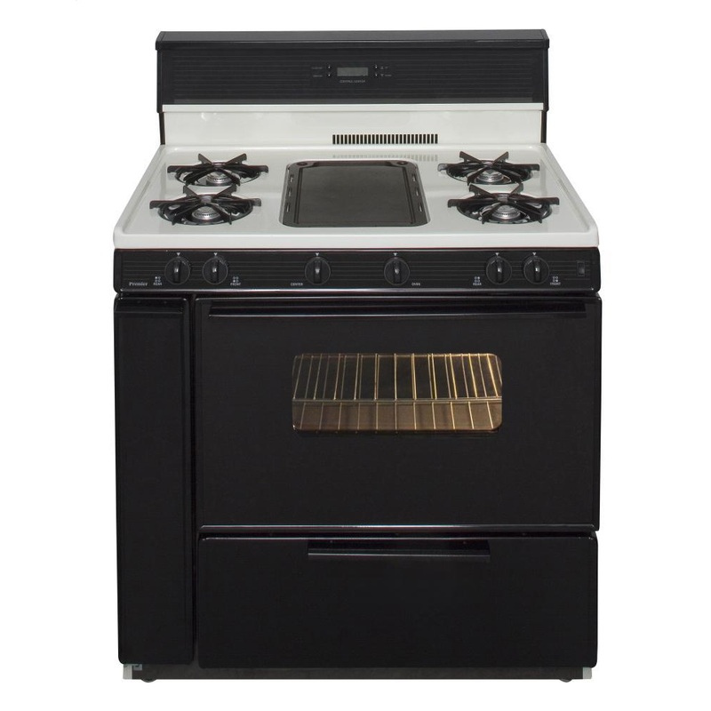 Premier SLK849TP 36 in. Freestanding Gas Range with 5th Burner and Griddle Package in Biscuit