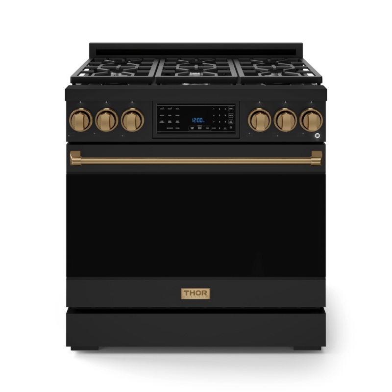 Thor Kitchen RSG36BLPBRZ 36 Inch Professional Lp Range With Tilt Panel Touch Control In Black/Bronze Gordon Ramsay Series – Rsg36Blp-Brz