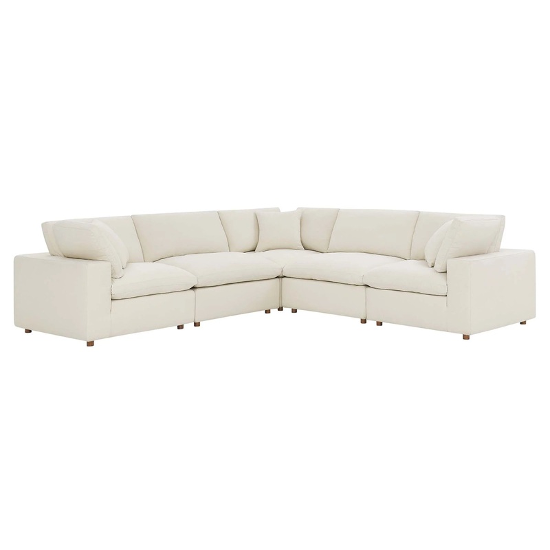 Canon Down Filled Overstuffed 5 Piece Sectional