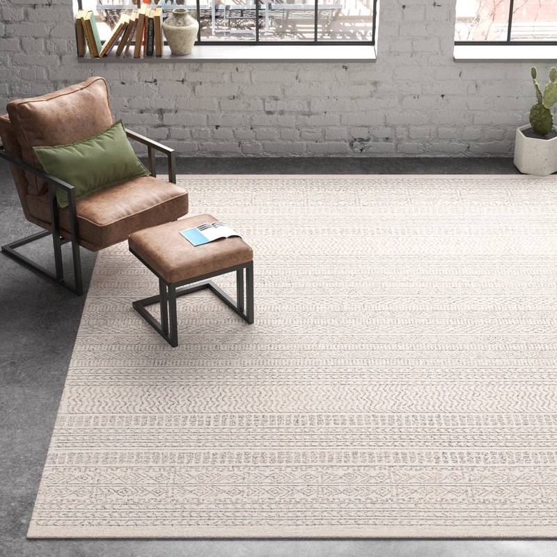 Lansing Geometric Hand-Tufted Wool Gray/Cream Area Rug Steelside Rug Size: Rectangle 6′ x 9′