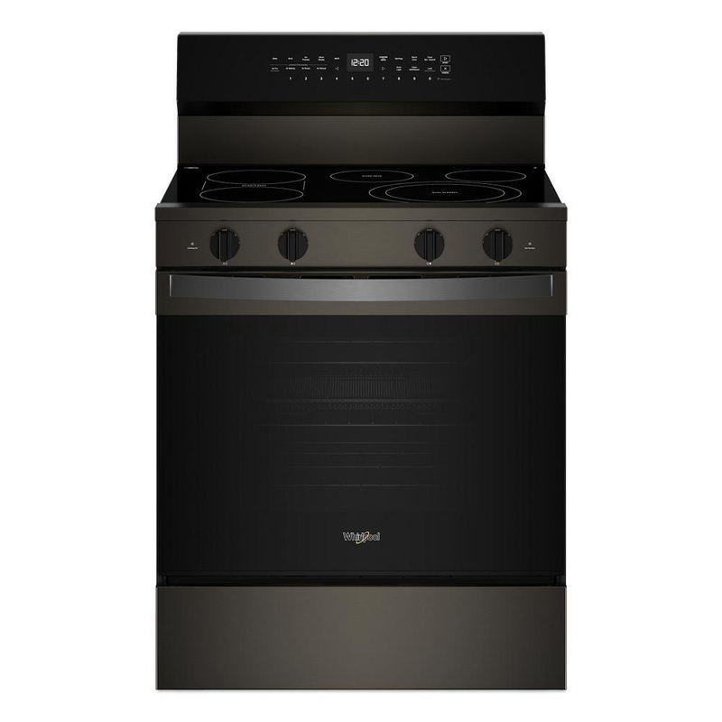 Whirlpool WFES7530RV 30-inch Electric Smart Range with Air Cooking Technology, No Preheat Air Fry, High Speed Preheat Oven, WipeClean Coating, and Steam/Self Clean