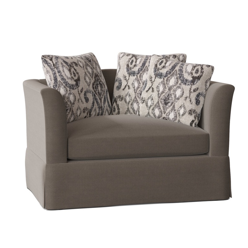 Charlene 50″ Wide Armchair Highland Dunes Body Fabric: Akiko Bone, Throw Pillow Fabric: Gilda Charcoal